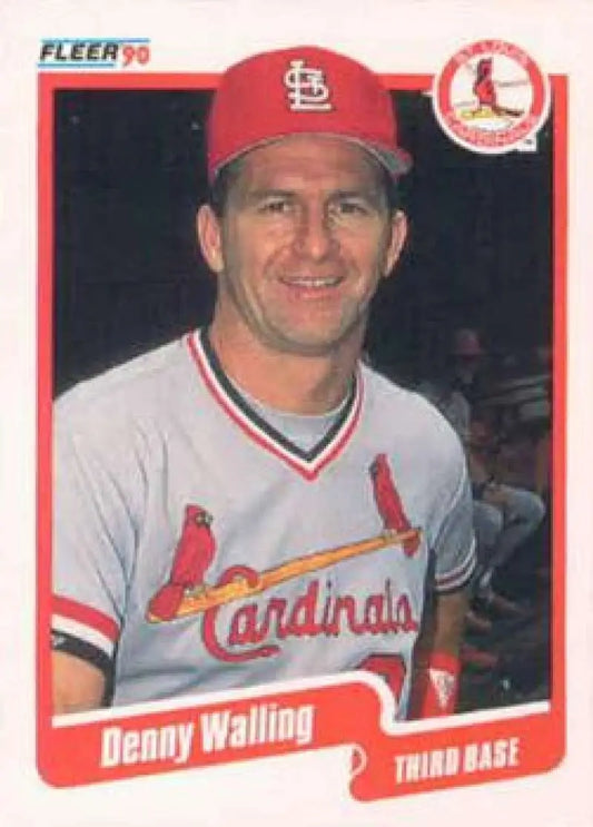 1990 Fleer #263 Denny Walling NM-MT St. Louis Cardinals Baseball Card - Baseball Card Single