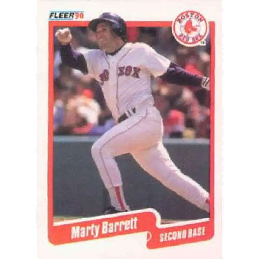 1990 Fleer #266 Marty Barrett NM-MT Boston Red Sox Baseball Card - Baseball Card Single