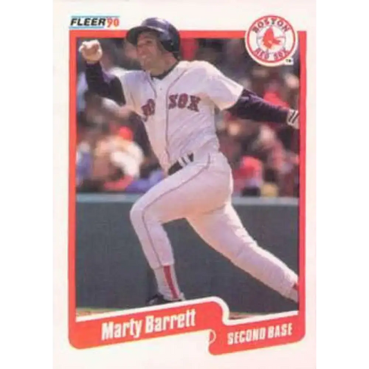 1990 Fleer #266 Marty Barrett NM-MT Boston Red Sox Baseball Card - Baseball Card Single