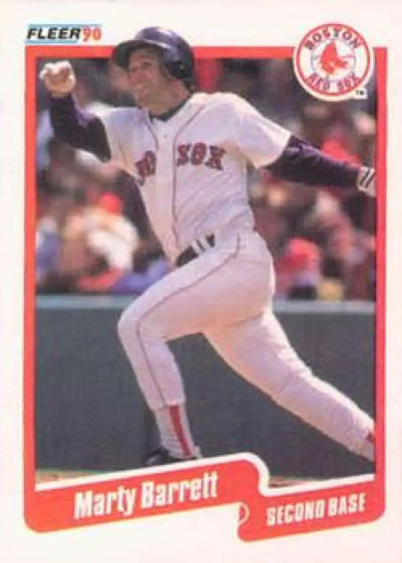 1990 Fleer #266 Marty Barrett NM-MT Boston Red Sox Baseball Card - Baseball Card Single