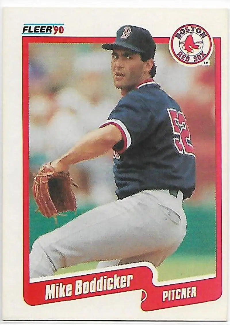 1990 Fleer #267 Mike Boddicker NM-MT Boston Red Sox Baseball Card - Baseball Card Single