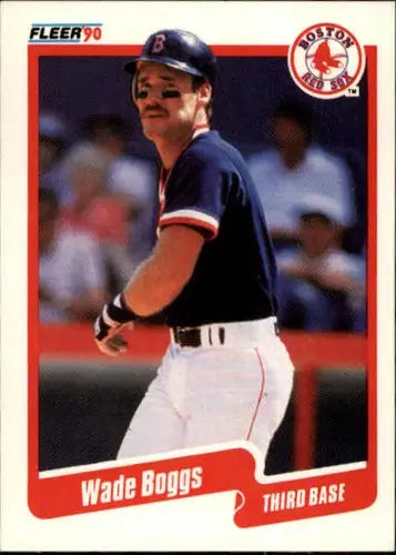 Original gloss 1990 Fleer Wade Boggs Red Sox baseball card #268 NM-MT