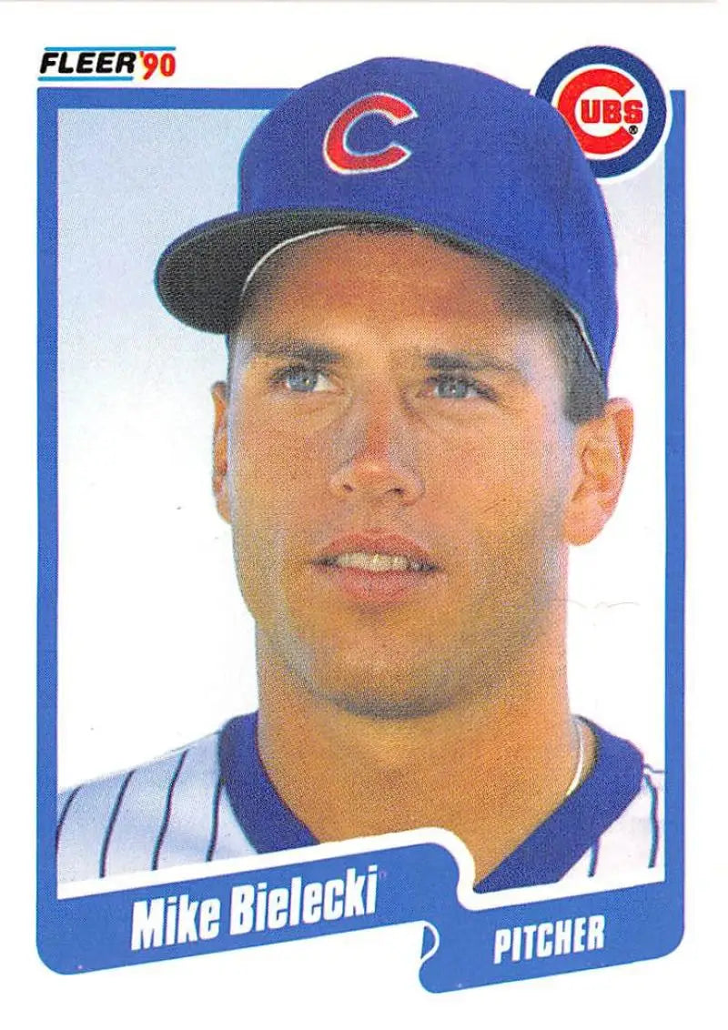 1990 Fleer #27 Mike Bielecki NM-MT Chicago Cubs Baseball Card - Baseball Card Single