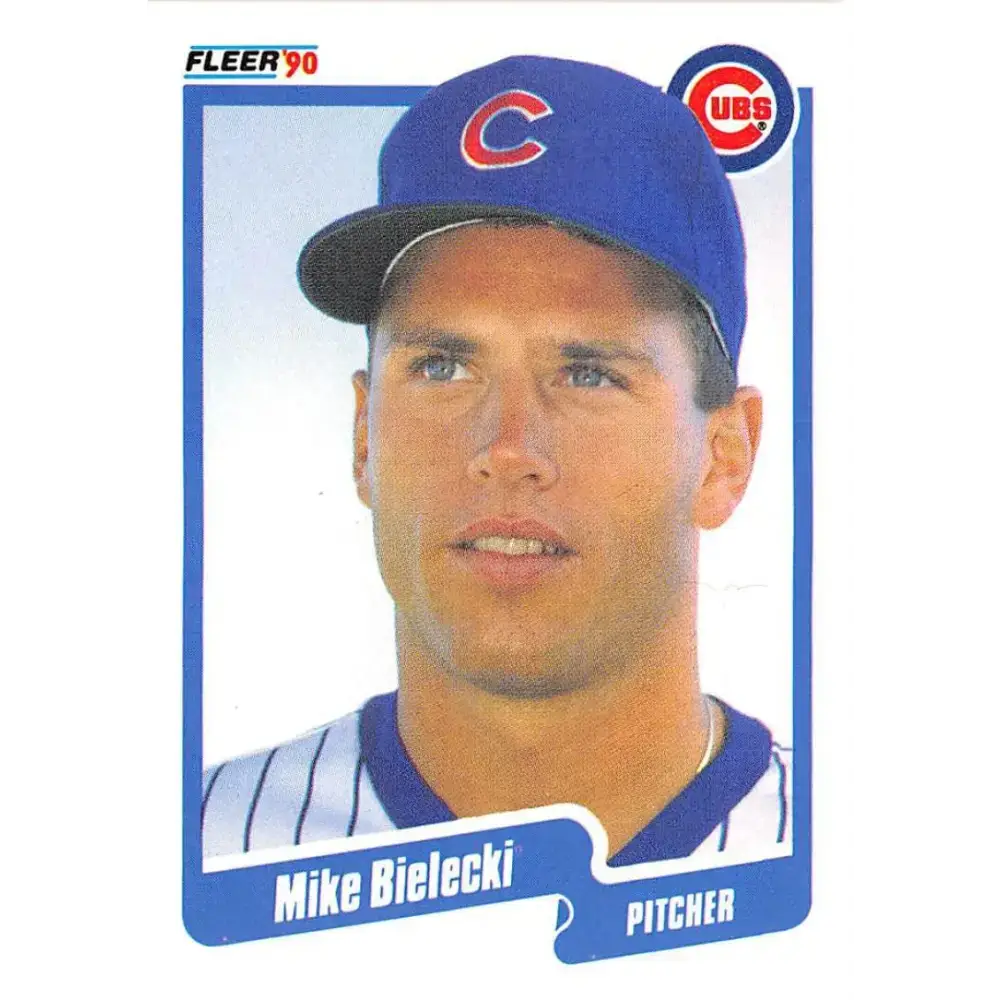 1990 Fleer #27 Mike Bielecki NM-MT Chicago Cubs Baseball Card - Baseball Card Single