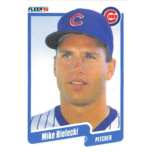 1990 Fleer #27 Mike Bielecki NM-MT Chicago Cubs Baseball Card - Baseball Card Single