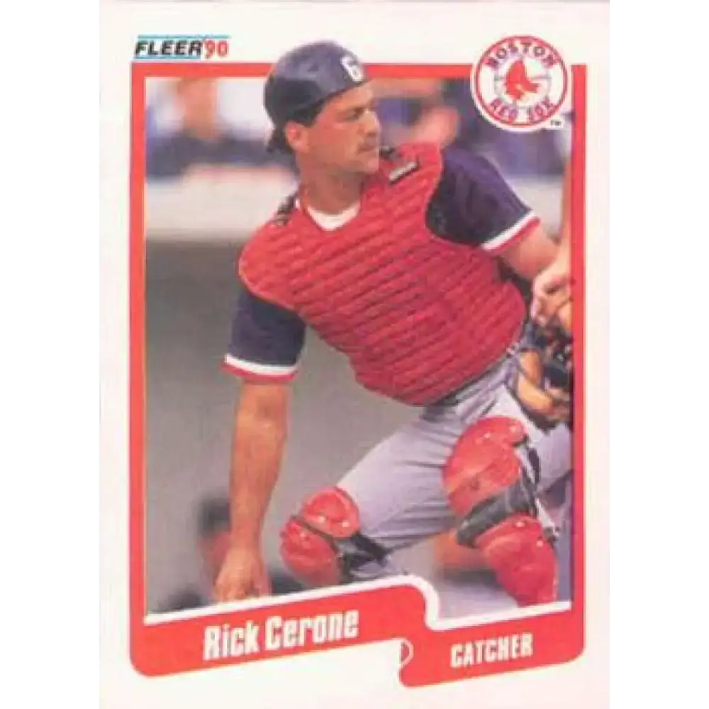 1990 Fleer #270 Rick Cerone NM-MT Boston Red Sox Baseball Card - Baseball Card Single