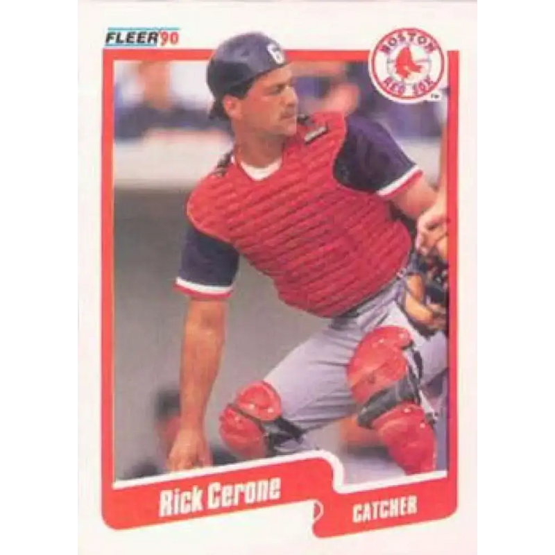 1990 Fleer #270 Rick Cerone NM-MT Boston Red Sox Baseball Card - Baseball Card Single