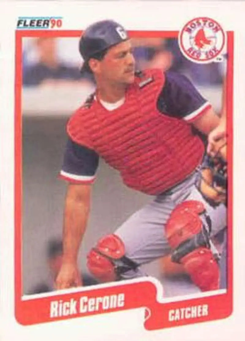 1990 Fleer #270 Rick Cerone NM-MT Boston Red Sox Baseball Card - Baseball Card Single