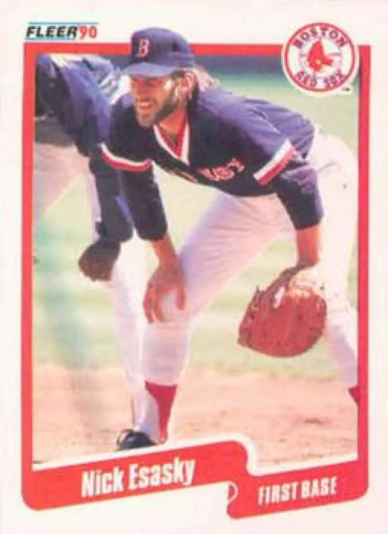 1990 Fleer #273 Nick Esasky NM-MT Boston Red Sox Baseball Card - Baseball Card Single