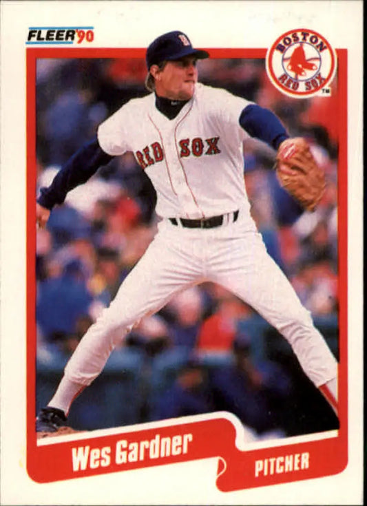1990 Fleer #275 Wes Gardner NM-MT Boston Red Sox Baseball Card - Baseball Card Single