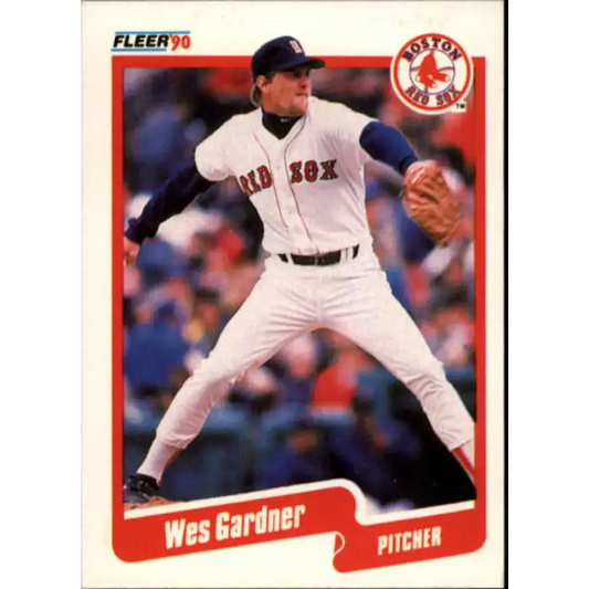 1990 Fleer #275 Wes Gardner NM-MT Boston Red Sox Baseball Card - Baseball Card Single