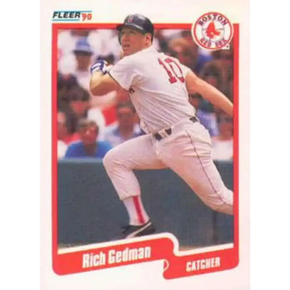 1990 Fleer #276 Rich Gedman NM-MT Boston Red Sox Baseball Card - Baseball Card Single