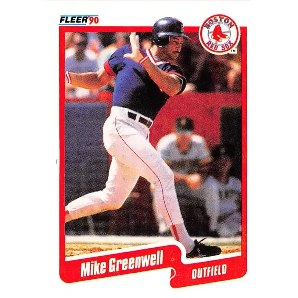 1990 Fleer #277 Mike Greenwell NM-MT Boston Red Sox Baseball Card - Baseball Card Single