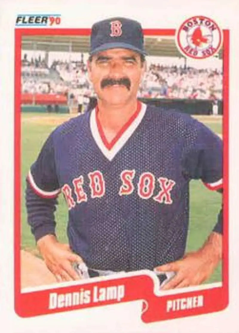 1990 Fleer #280 Dennis Lamp NM-MT Boston Red Sox Baseball Card - Baseball Card Single