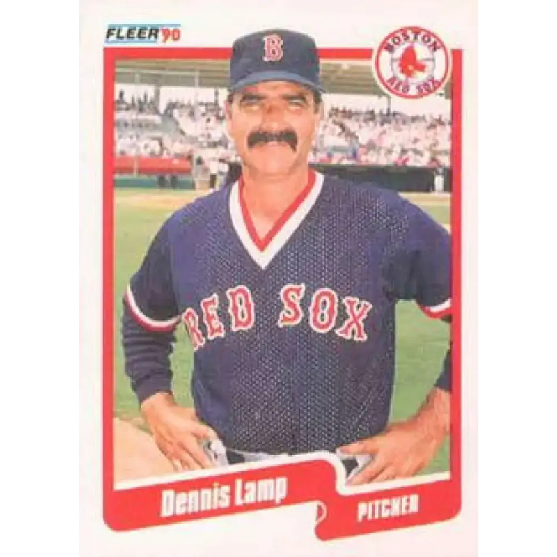 1990 Fleer #280 Dennis Lamp NM-MT Boston Red Sox Baseball Card - Baseball Card Single