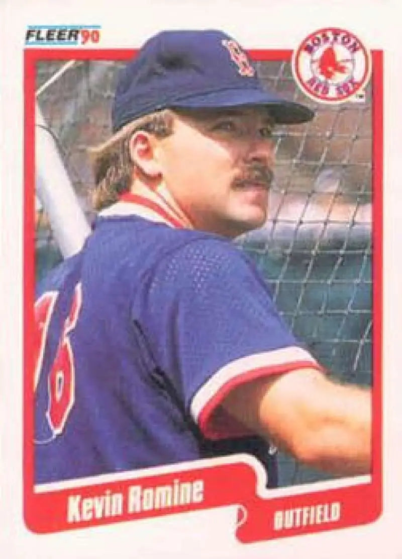 1990 Fleer #286 Kevin Romine NM-MT Boston Red Sox Baseball Card - Baseball Card Single