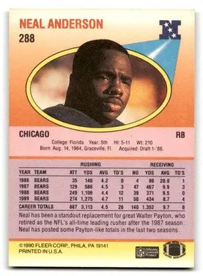 1990 Fleer #288 Neal Anderson - Football Card Single