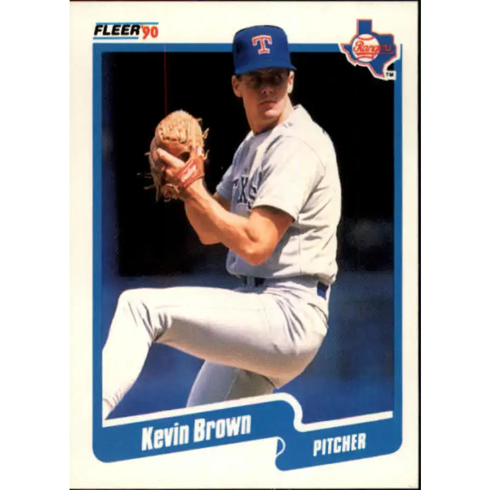 1990 Fleer #291 Kevin Brown NM-MT Texas Rangers Baseball Card - Baseball Card Single