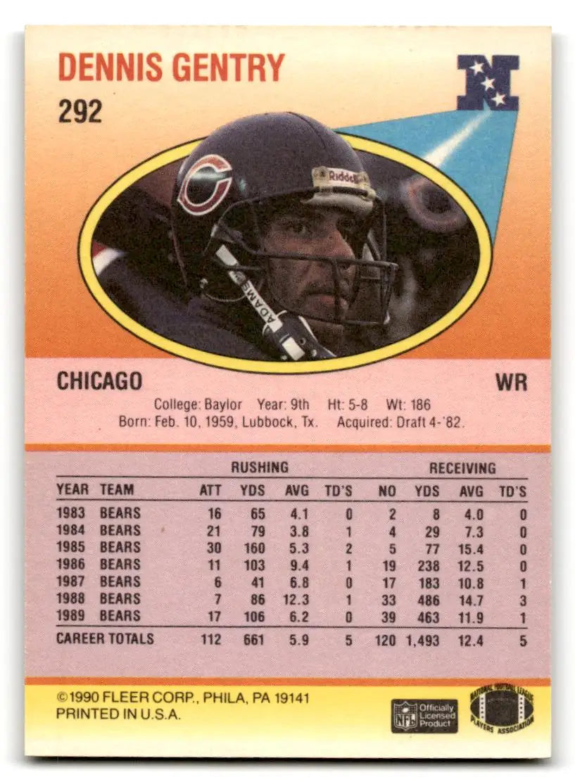 1990 Fleer #292 Dennis Gentry - Football Card Single