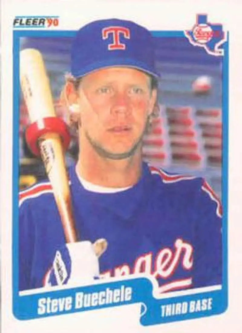 1990 Fleer #292 Steve Buechele NM-MT Texas Rangers Baseball Card - Baseball Card Single