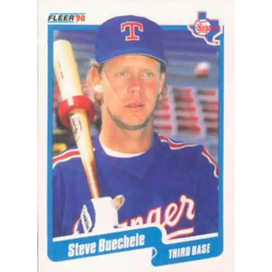 1990 Fleer #292 Steve Buechele NM-MT Texas Rangers Baseball Card - Baseball Card Single