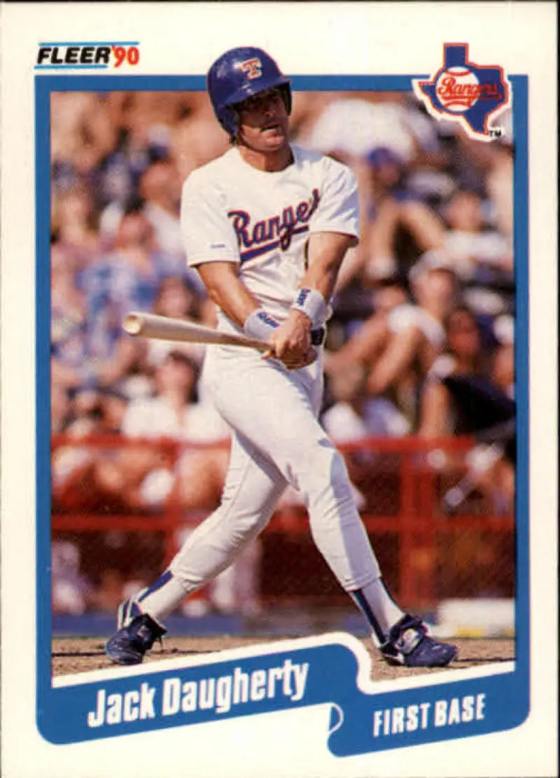 1990 Fleer #294 Jack Daugherty NM-MT RC Rookie Texas Rangers Baseball Card - Baseball Card Single