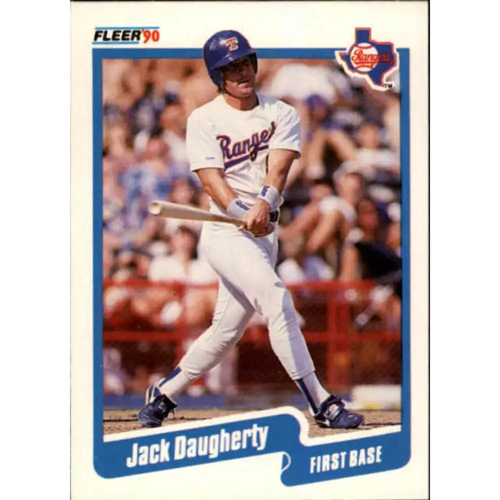 1990 Fleer #294 Jack Daugherty NM-MT RC Rookie Texas Rangers Baseball Card - Baseball Card Single