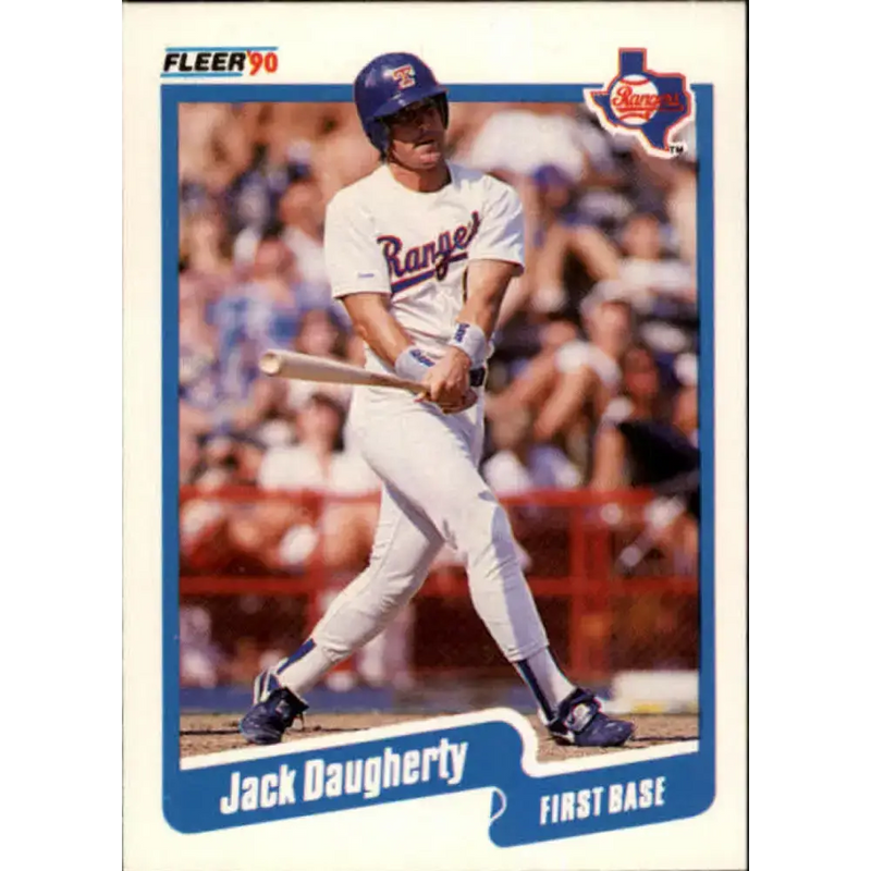 1990 Fleer #294 Jack Daugherty NM-MT RC Rookie Texas Rangers Baseball Card - Baseball Card Single