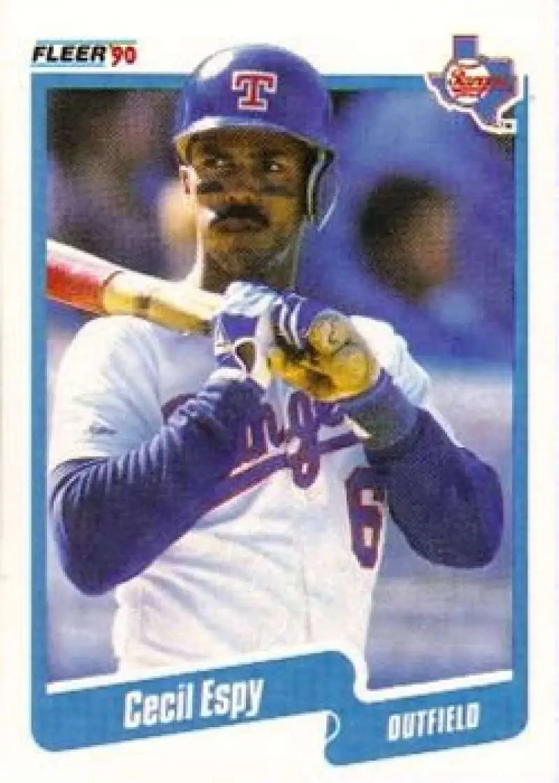 1990 Fleer #295 Cecil Espy NM-MT Texas Rangers Baseball Card - Baseball Card Single