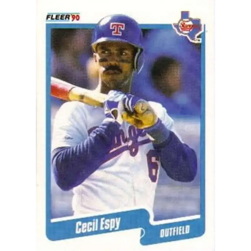 1990 Fleer #295 Cecil Espy NM-MT Texas Rangers Baseball Card - Baseball Card Single