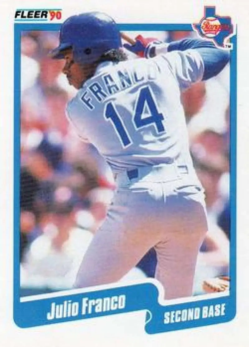 1990 Fleer #296 Julio Franco NM-MT Texas Rangers Baseball Card - Baseball Card Single