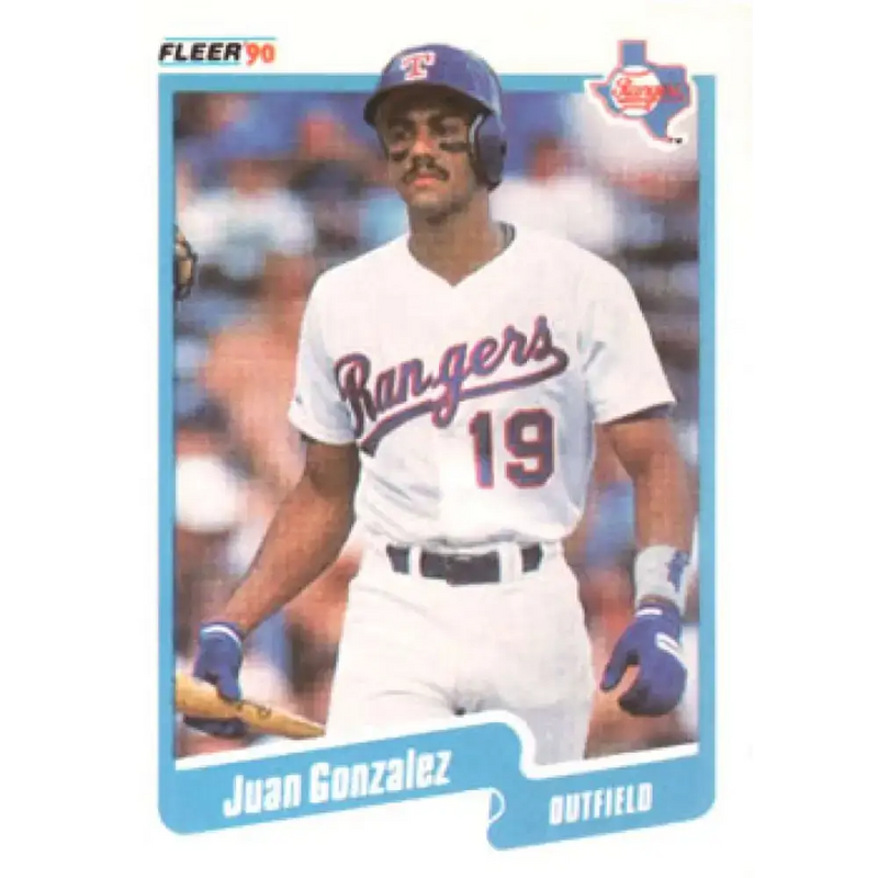 1990 Fleer #297 Juan Gonzalez NM-MT RC Rookie Texas Rangers Baseball Card - Baseball Card Single