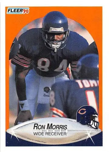 Original gloss 1990 Fleer Ron Morris Bears football card featuring wide receiver