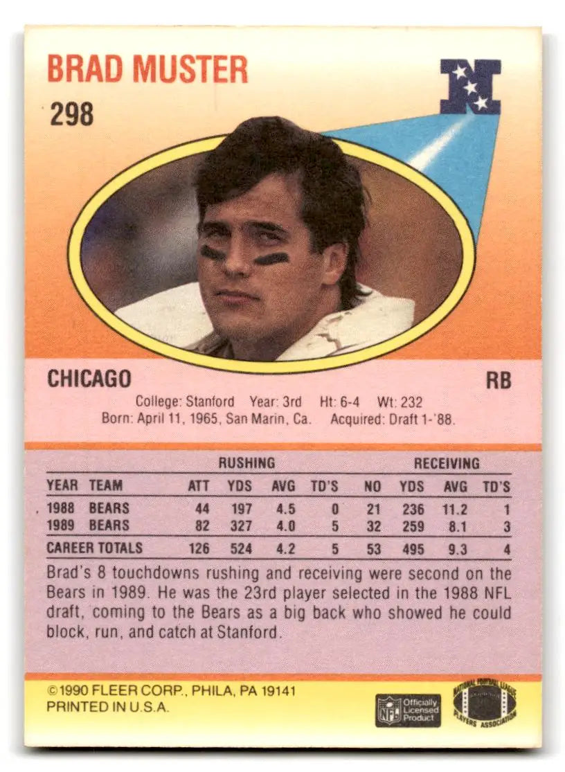 1990 Fleer #298 Brad Muster - Football Card Single