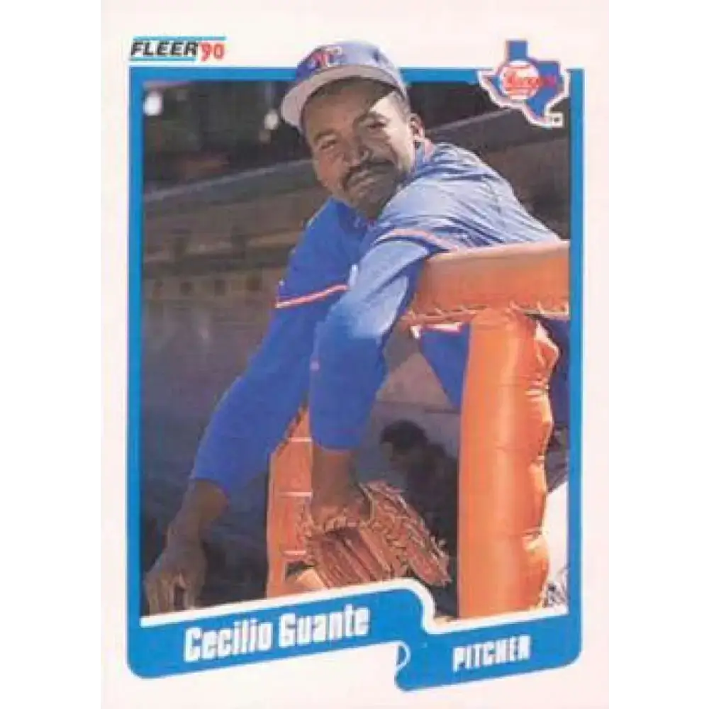 1990 Fleer #298 Cecilio Guante NM-MT Texas Rangers Baseball Card - Baseball Card Single