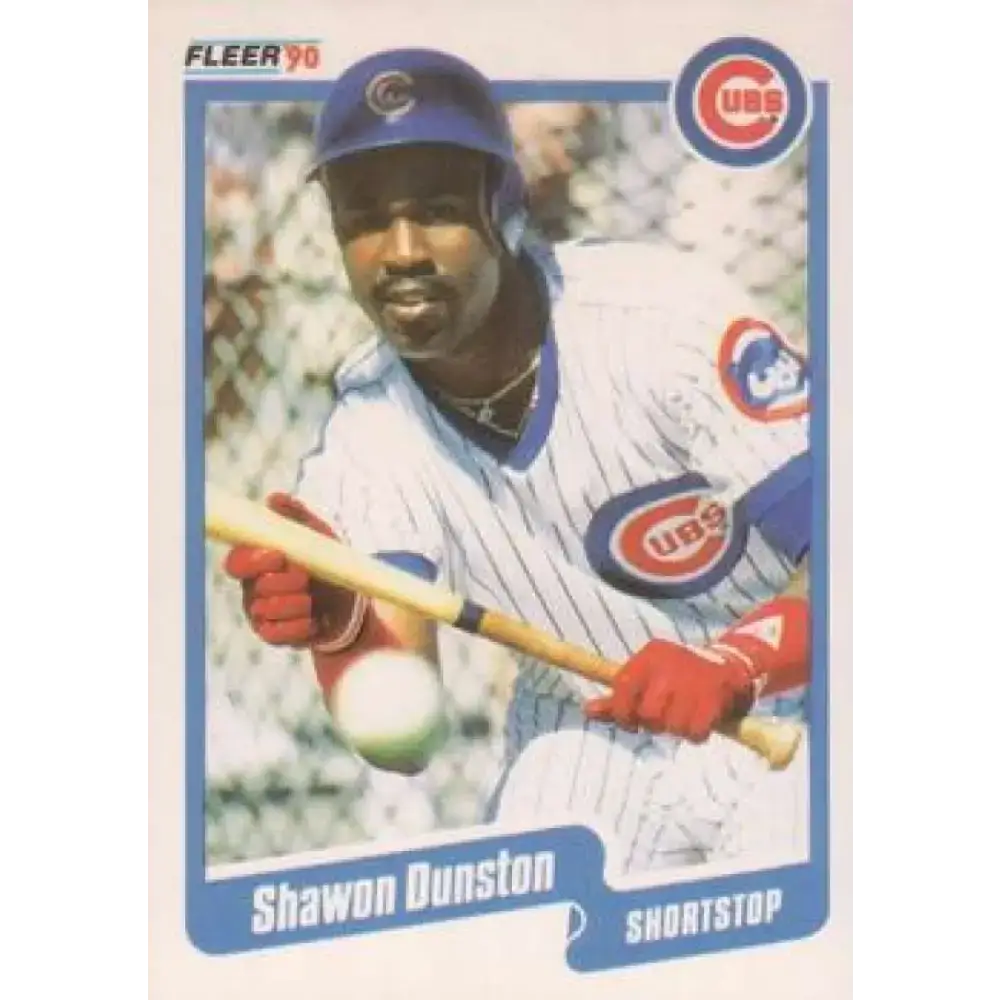 1990 Fleer #30 Shawon Dunston NM-MT Chicago Cubs Baseball Card - Baseball Card Single