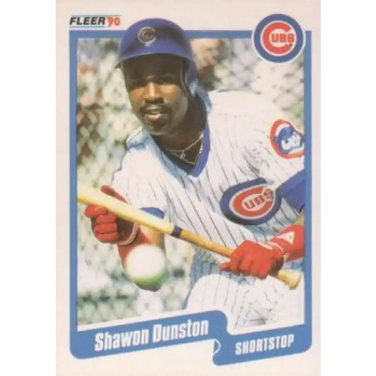 1990 Fleer #30 Shawon Dunston NM-MT Chicago Cubs Baseball Card - Baseball Card Single