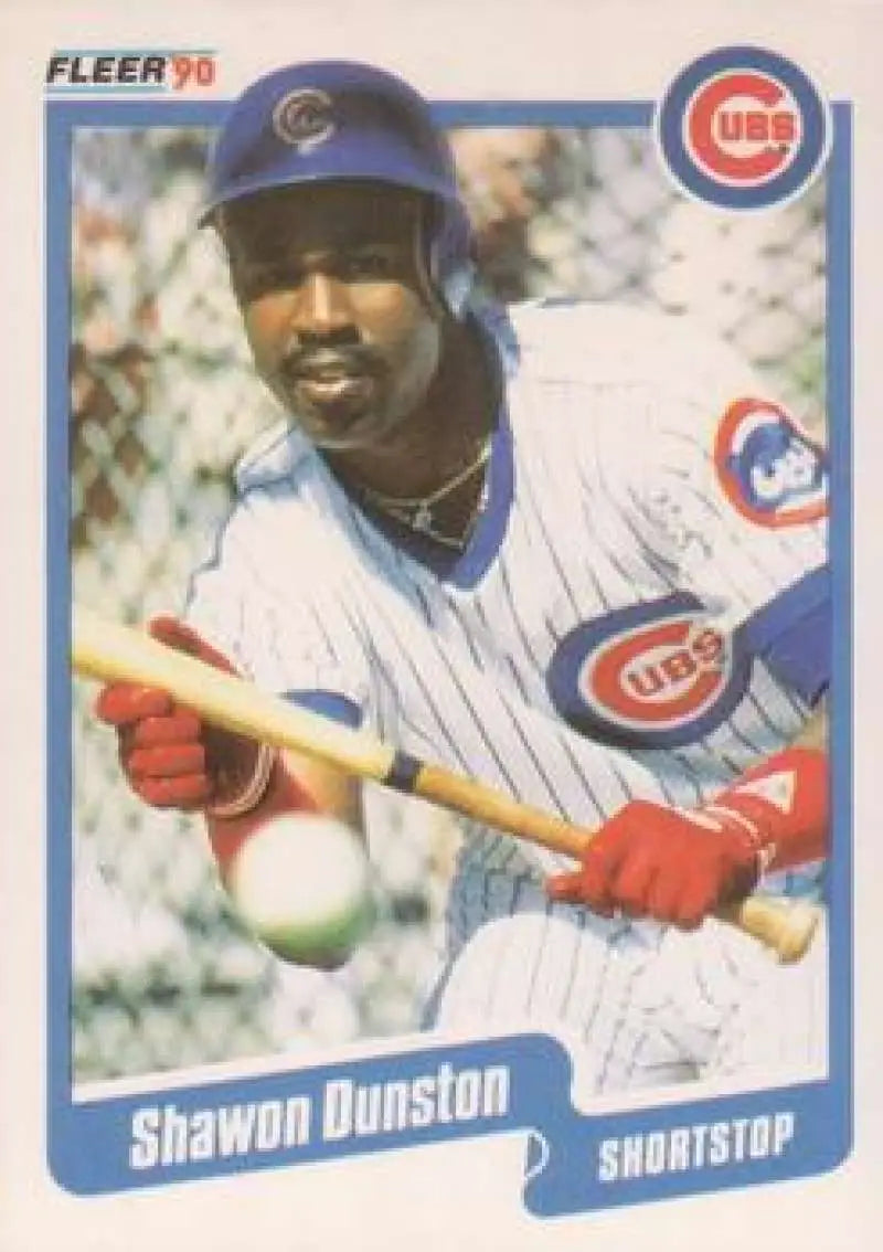 1990 Fleer #30 Shawon Dunston NM-MT Chicago Cubs Baseball Card - Baseball Card Single