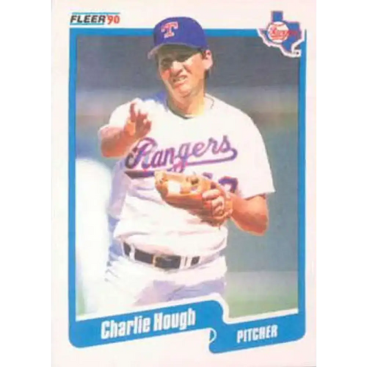 1990 Fleer #300 Charlie Hough NM-MT Texas Rangers Baseball Card - Baseball Card Single