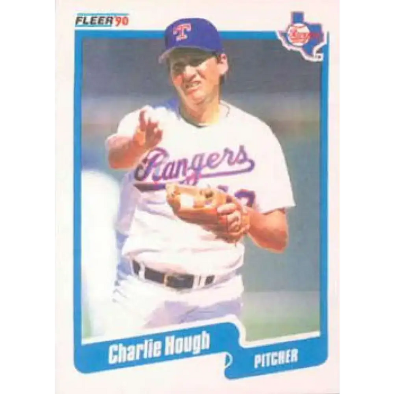 1990 Fleer #300 Charlie Hough NM-MT Texas Rangers Baseball Card - Baseball Card Single