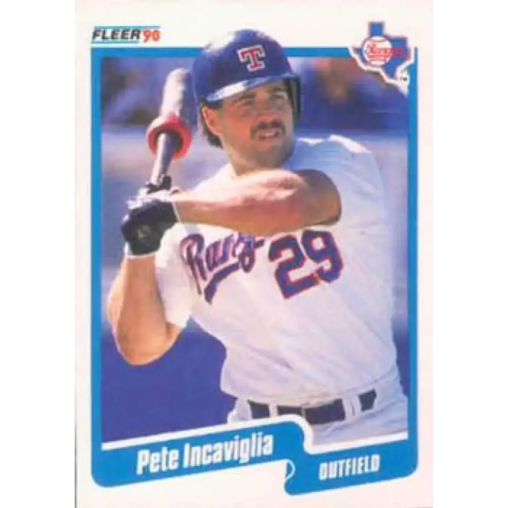 1990 Fleer #301 Pete Incaviglia NM-MT Texas Rangers Baseball Card - Baseball Card Single
