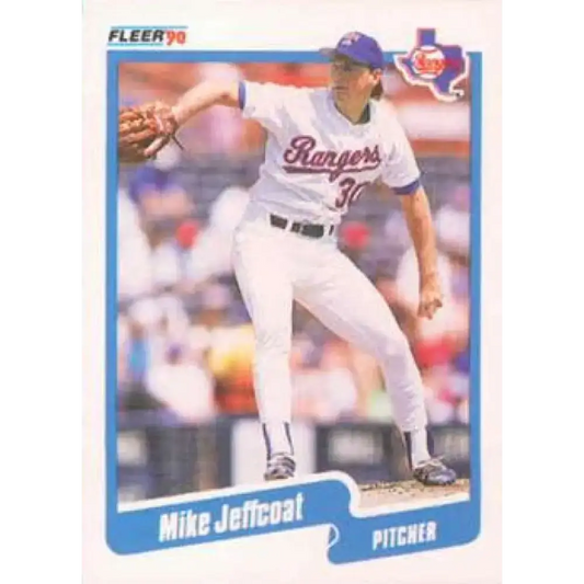 1990 Fleer #302 Mike Jeffcoat NM-MT Texas Rangers Baseball Card - Baseball Card Single