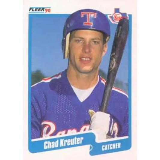 1990 Fleer #303 Chad Kreuter NM-MT Texas Rangers Baseball Card - Baseball Card Single