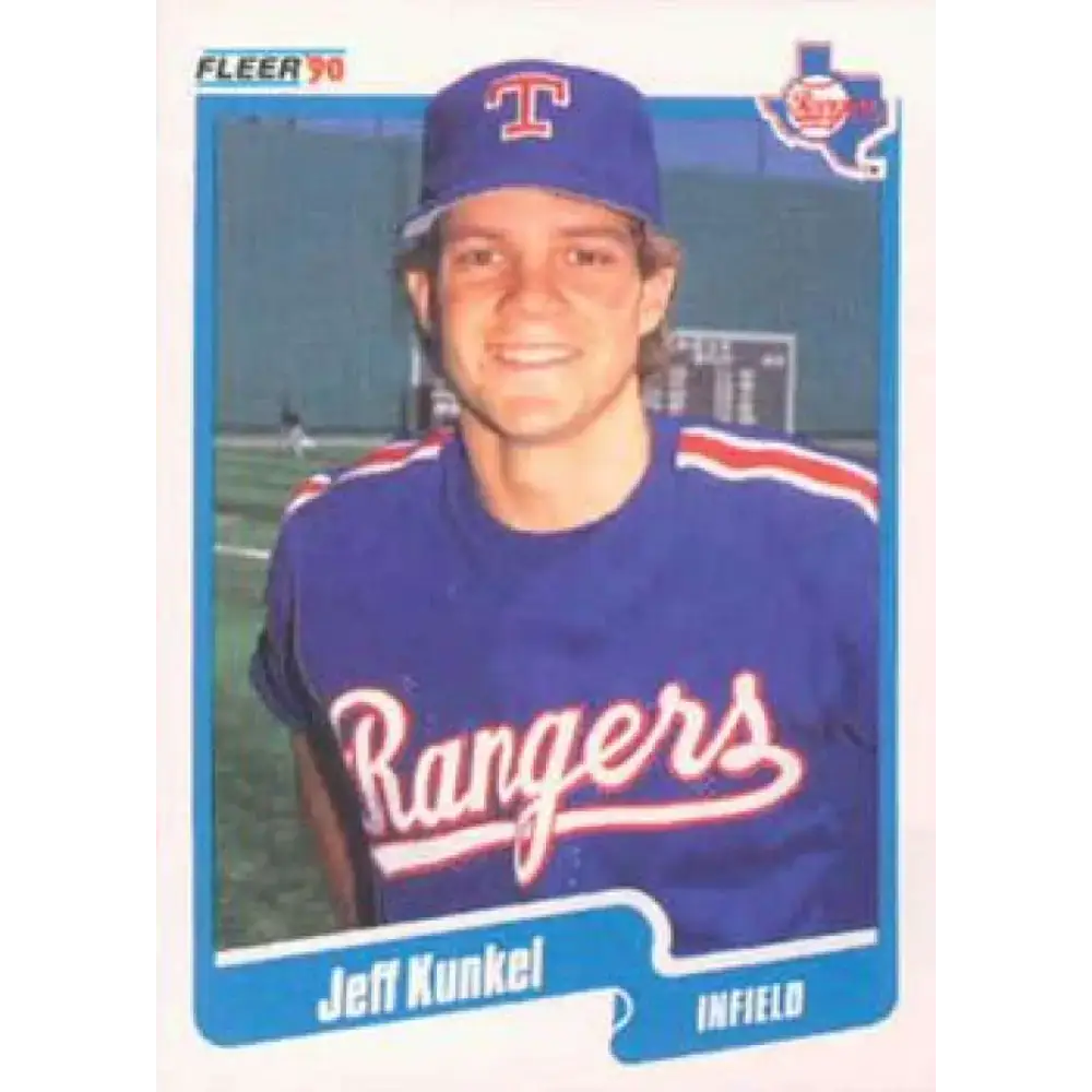 1990 Fleer #304 Jeff Kunkel NM-MT Texas Rangers Baseball Card - Baseball Card Single