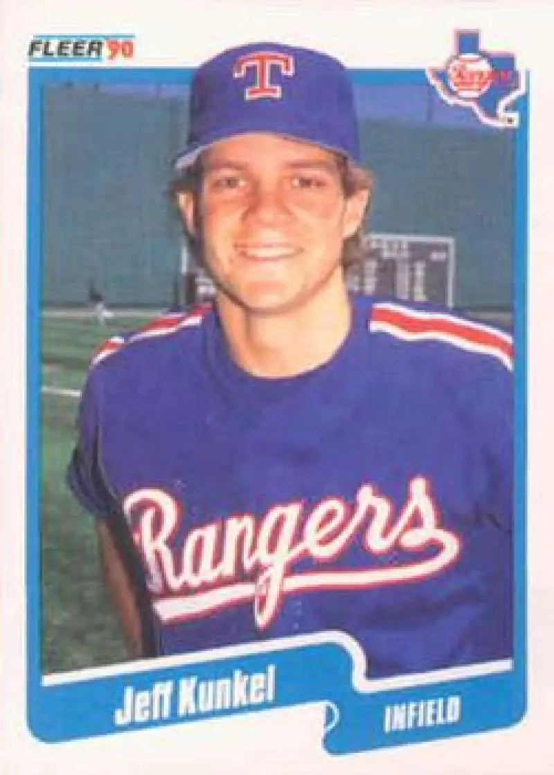 1990 Fleer #304 Jeff Kunkel NM-MT Texas Rangers Baseball Card - Baseball Card Single