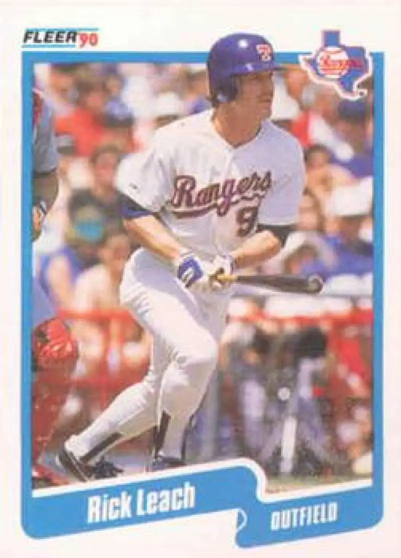 1990 Fleer #305 Rick Leach NM-MT Texas Rangers Baseball Card - Baseball Card Single