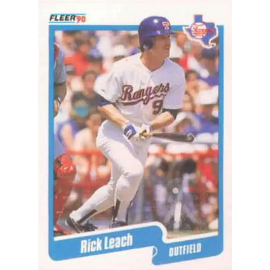 1990 Fleer #305 Rick Leach NM-MT Texas Rangers Baseball Card - Baseball Card Single