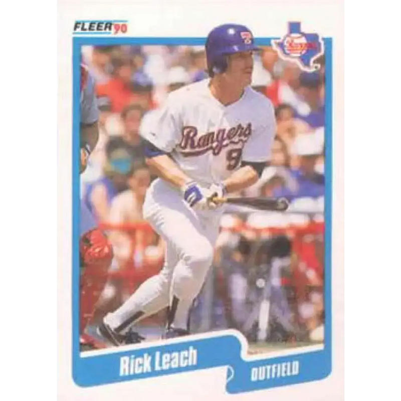 1990 Fleer #305 Rick Leach NM-MT Texas Rangers Baseball Card - Baseball Card Single