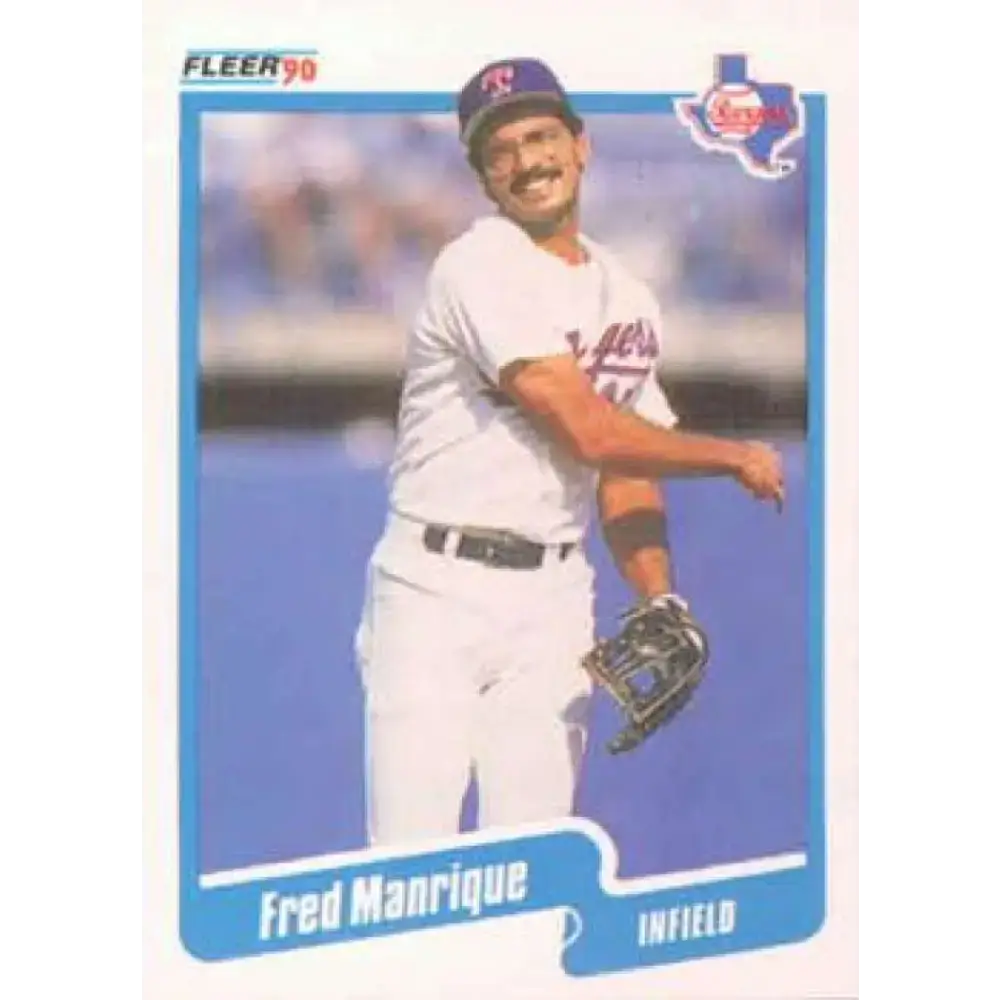 1990 Fleer #306 Fred Manrique NM-MT Texas Rangers Baseball Card - Baseball Card Single