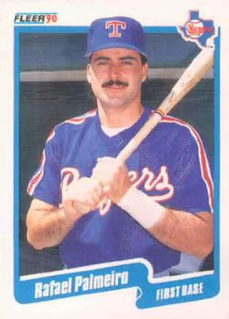 1990 Fleer #308 Rafael Palmeiro NM-MT Texas Rangers Baseball Card - Baseball Card Single